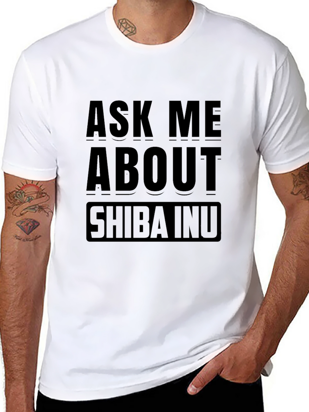 Ask Me About Shiba Inu Black T-Shirt