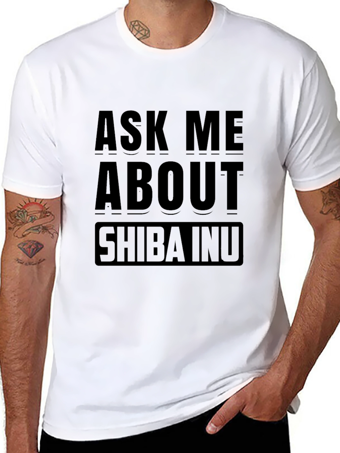 Ask Me About Shiba Inu Black T-Shirt