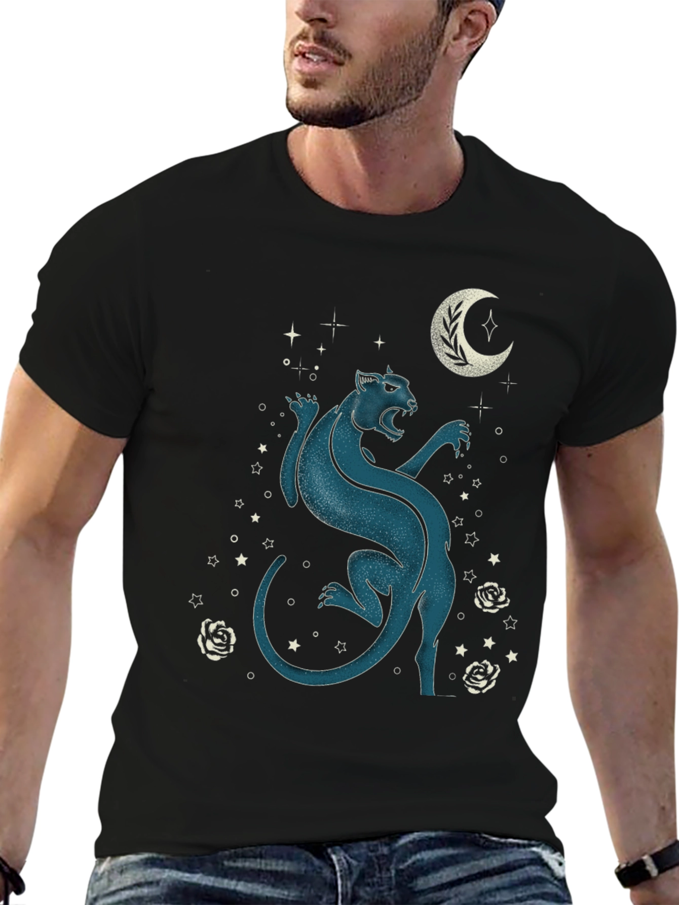 Mystic Panther Graphic Tee - Black