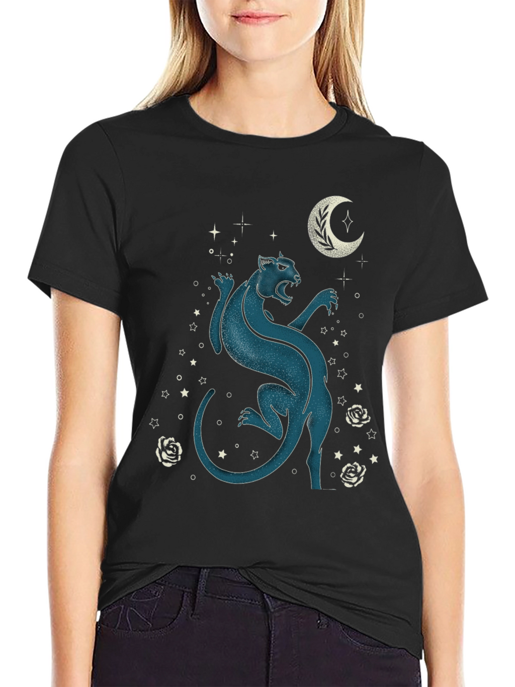 Mystic Panther Graphic Tee - Black
