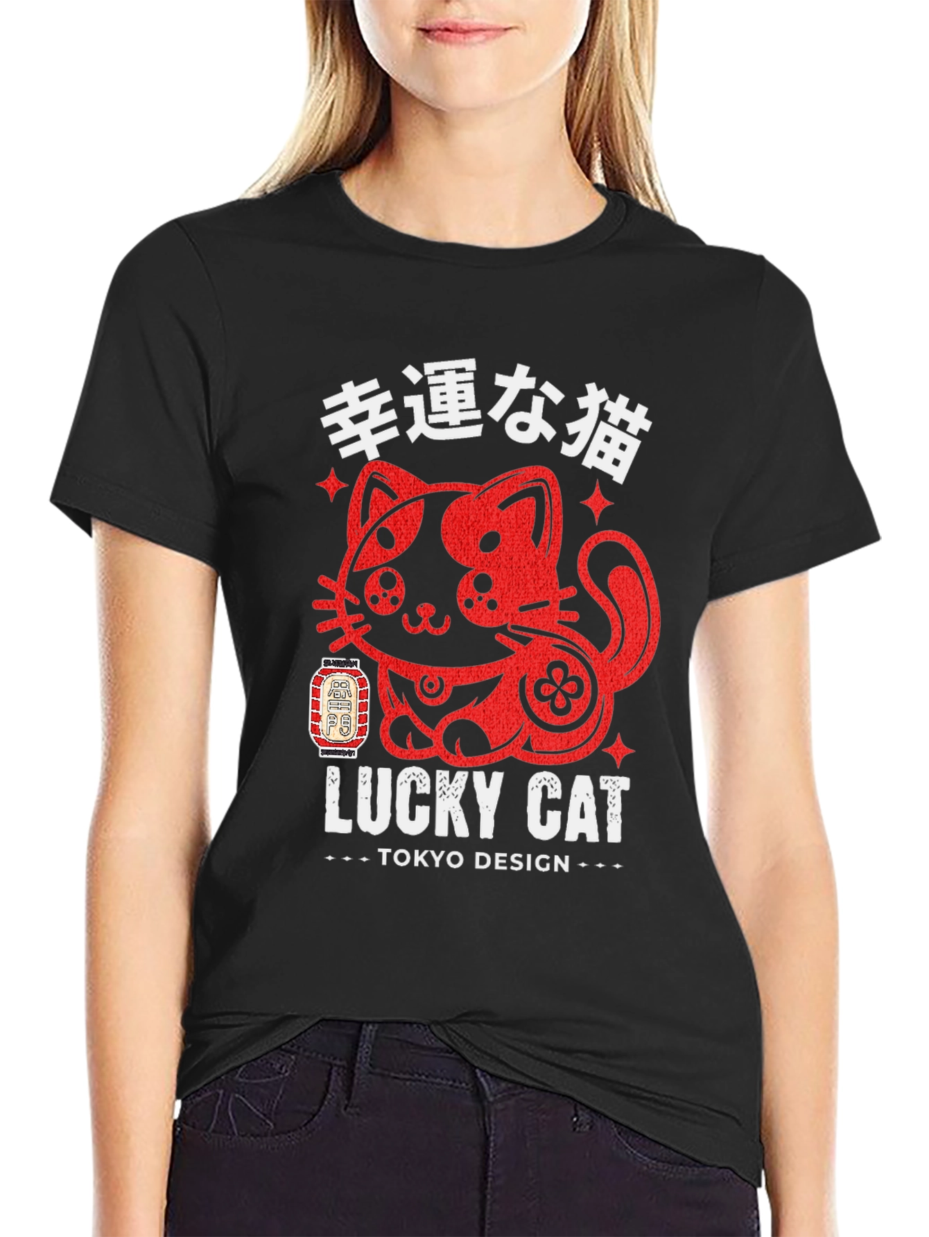 Lucky Cat Tokyo Design T-Shirt