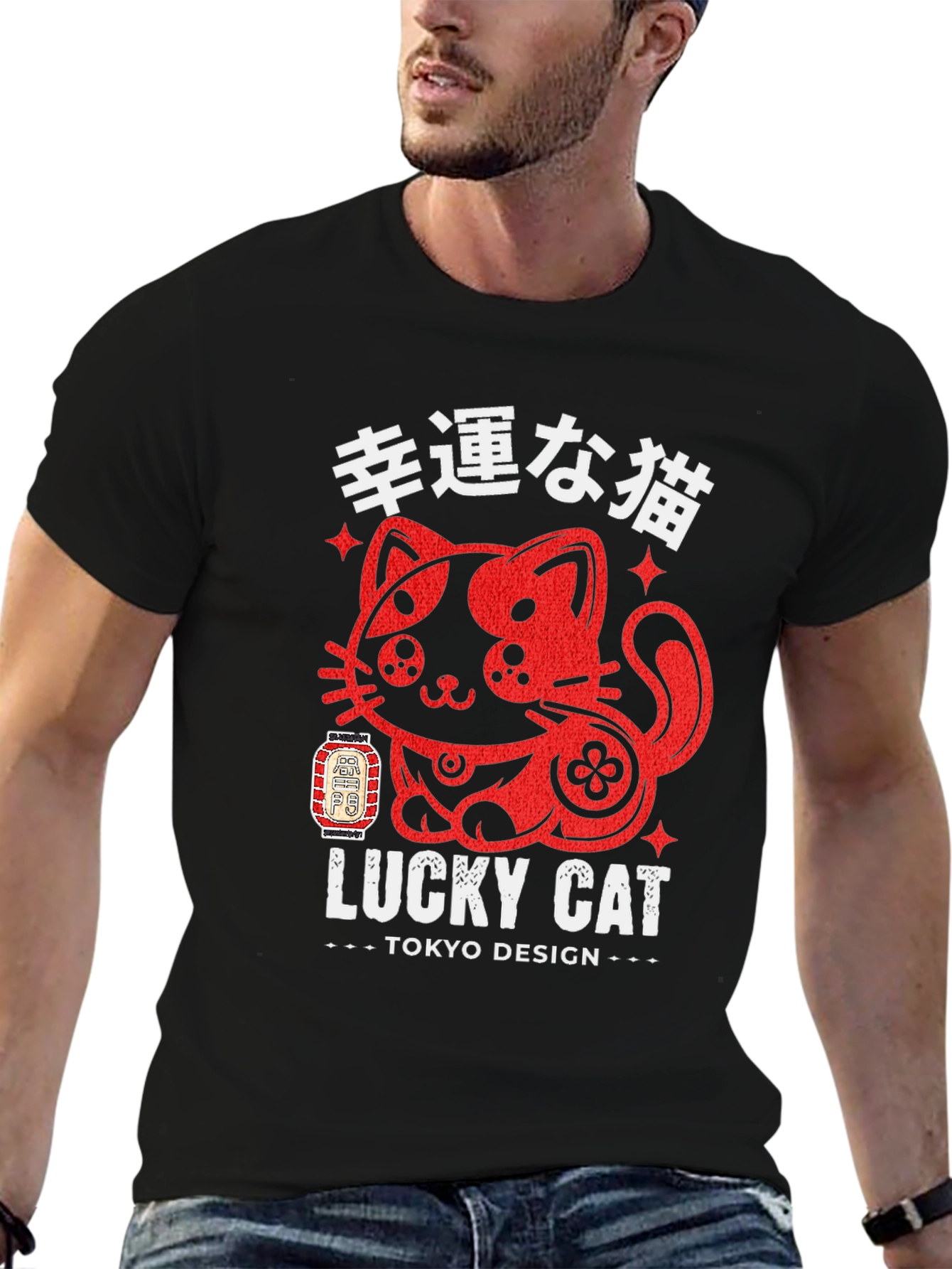 Lucky Cat Tokyo Design T-Shirt