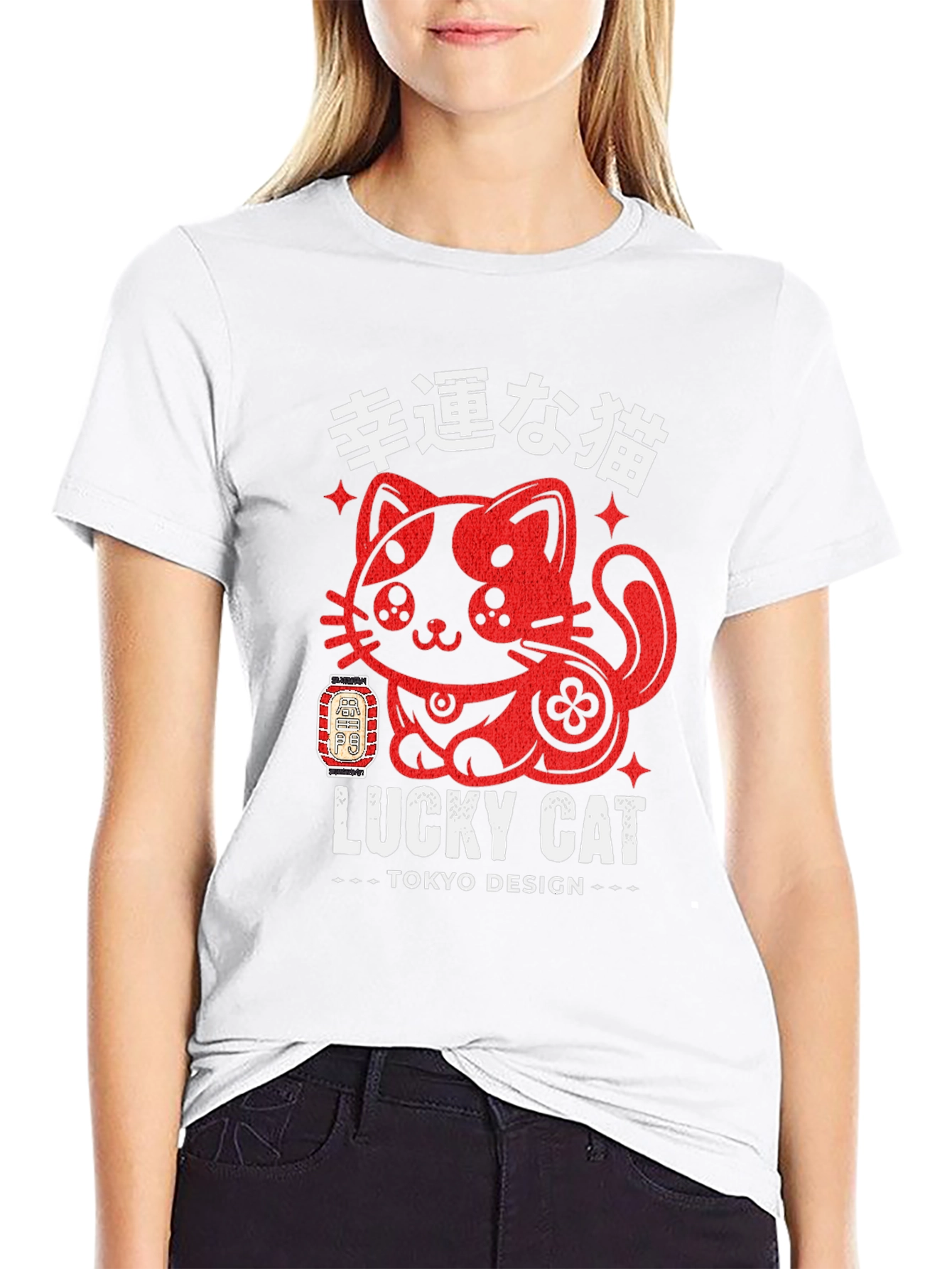 Lucky Cat Tokyo Design T-Shirt