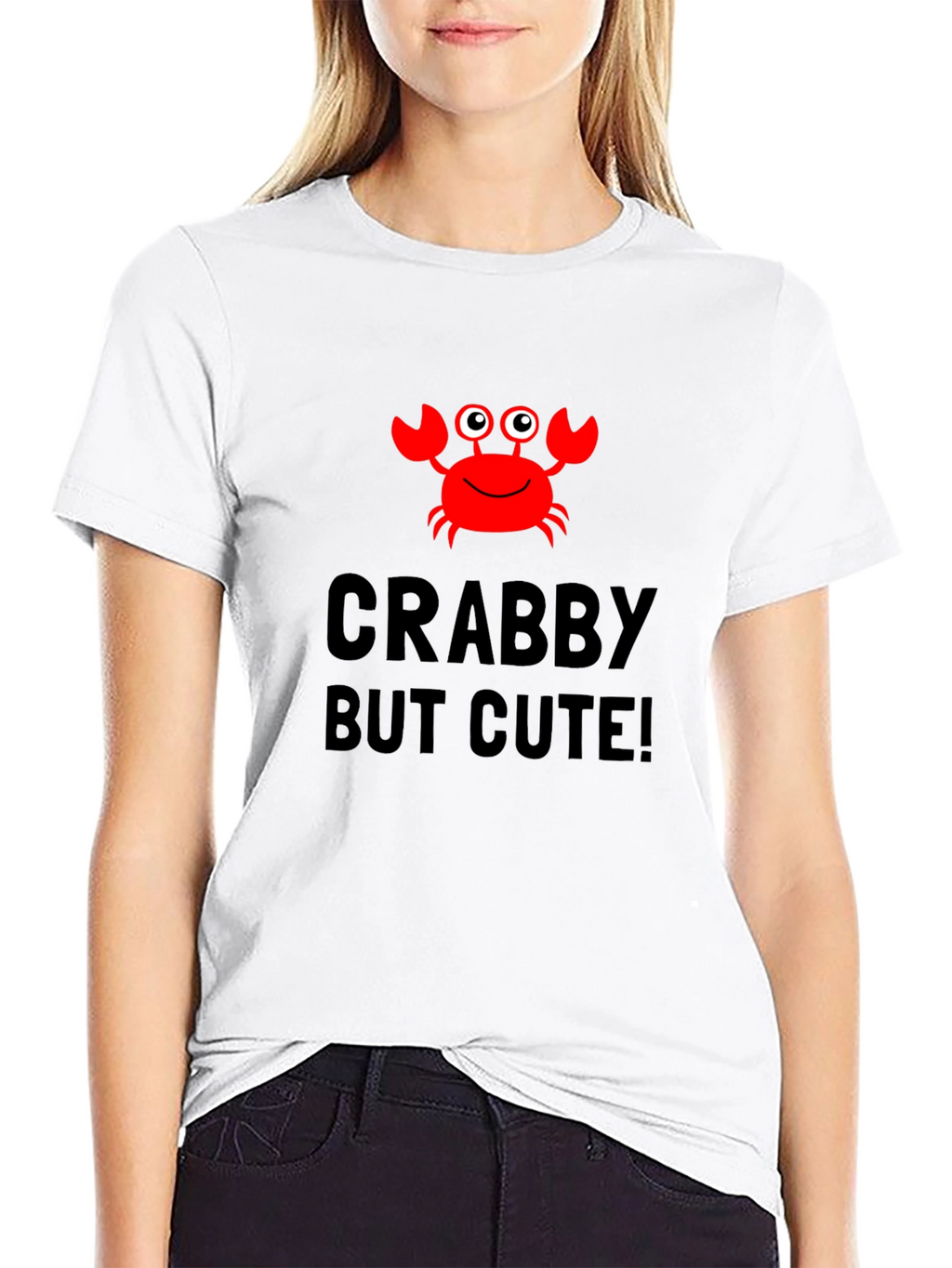 Crabby But Cute Black Graphic Tee