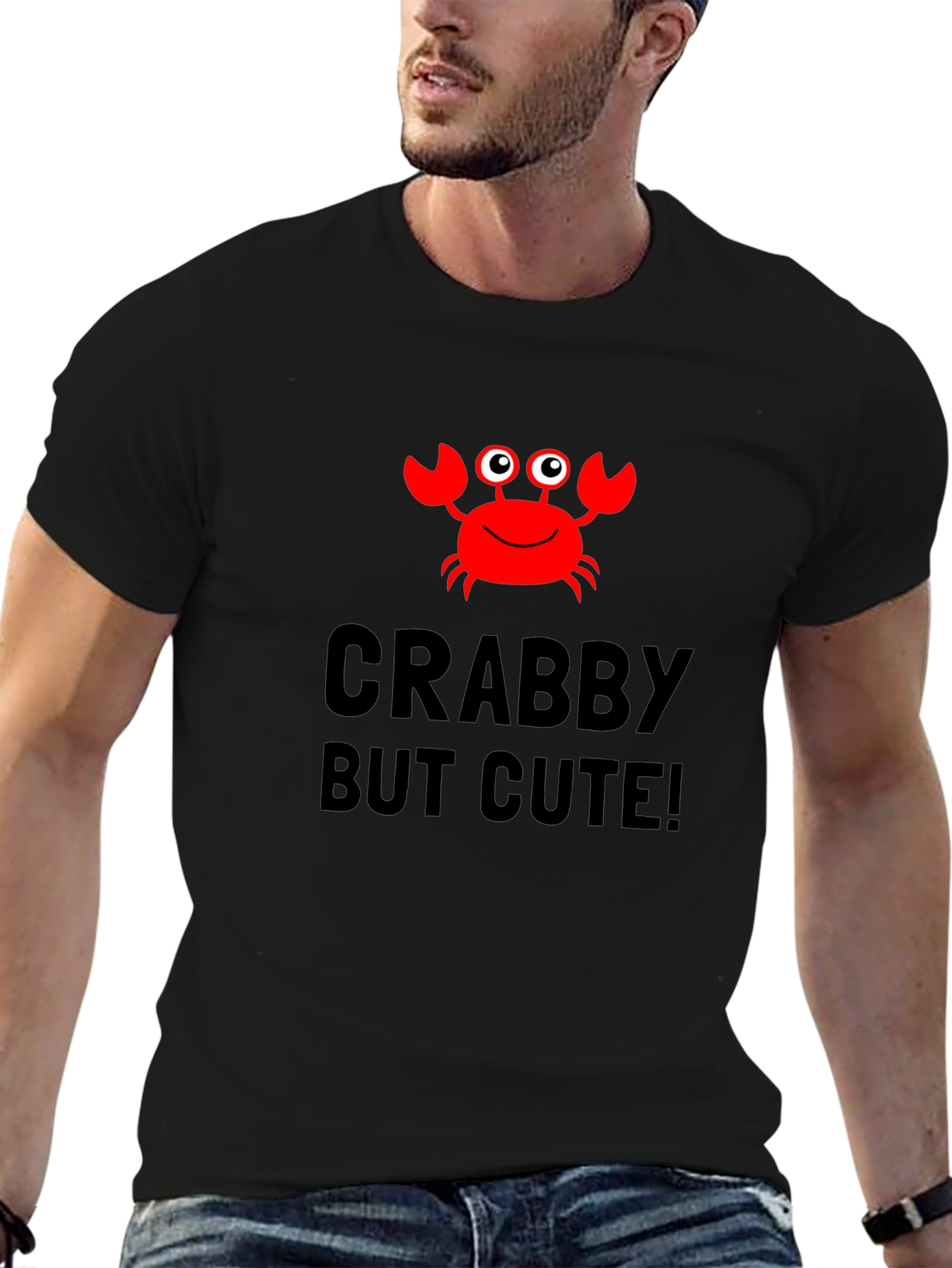 Crabby But Cute Black Graphic Tee