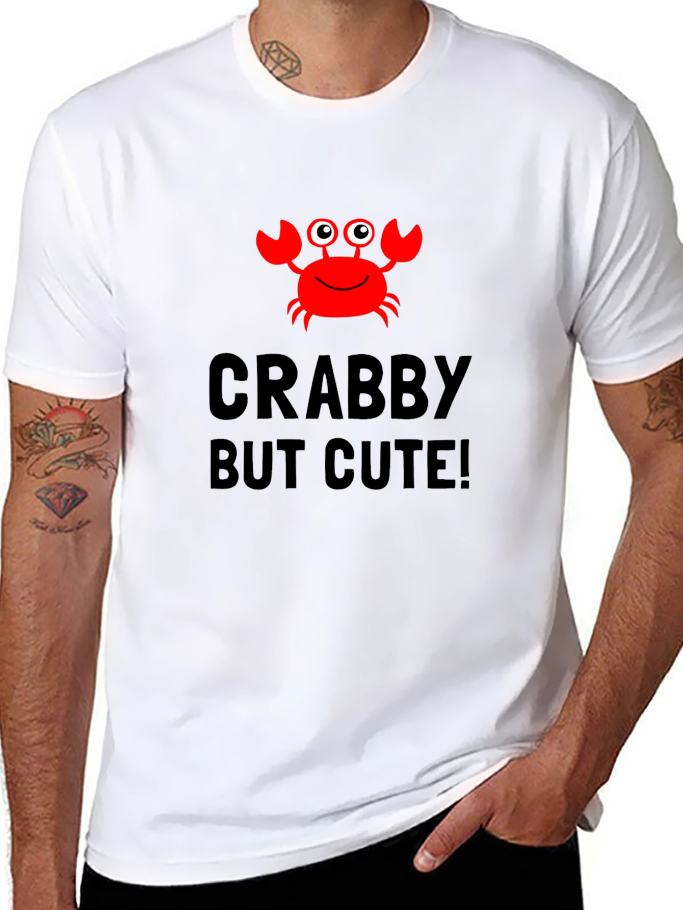 Crabby But Cute Black Graphic Tee