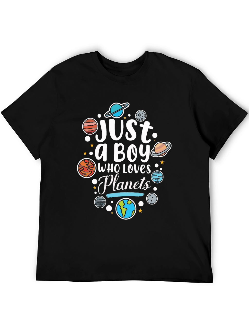 Just a Boy Who Loves Planets Graphic T-Shirt