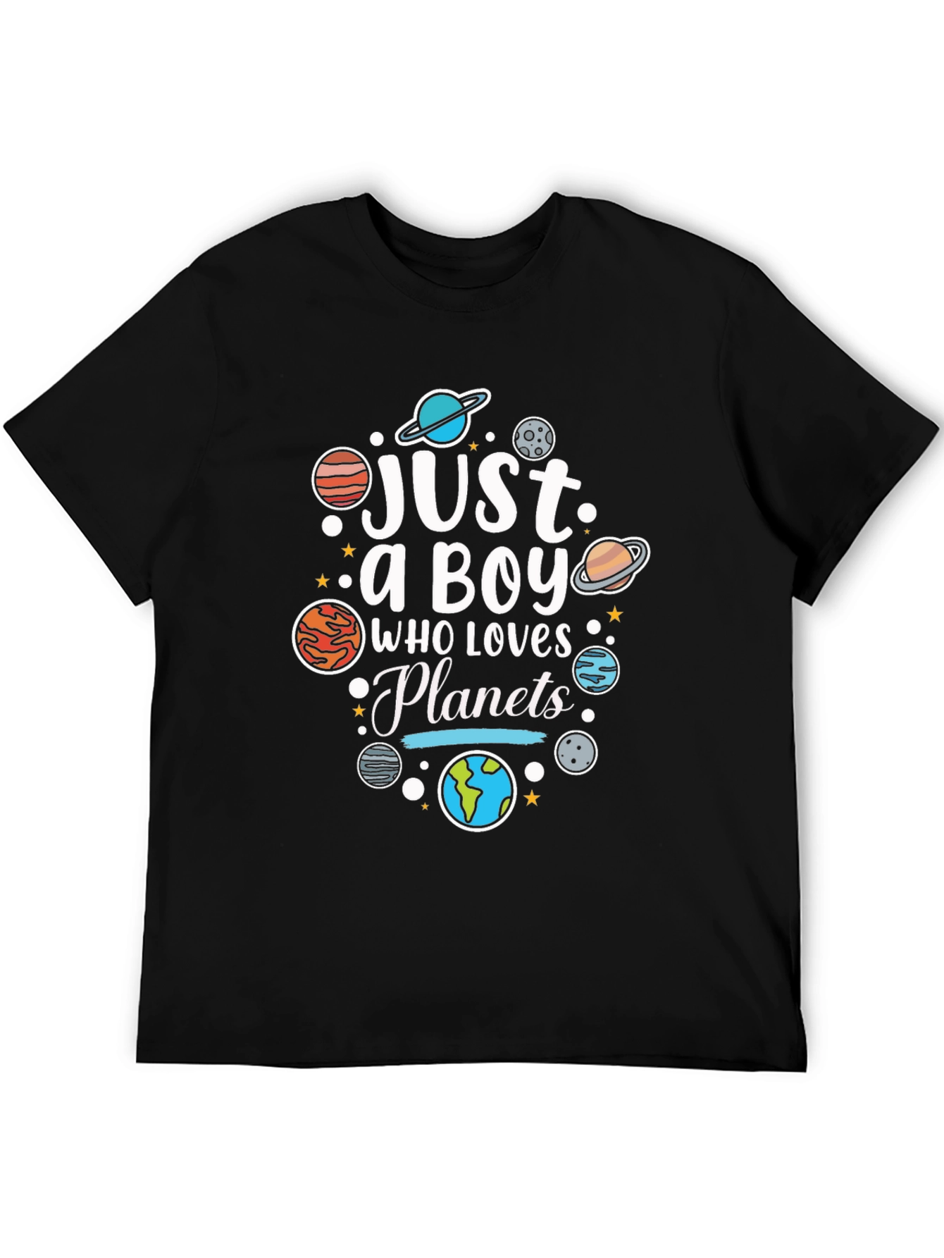 Just a Boy Who Loves Planets Graphic T-Shirt