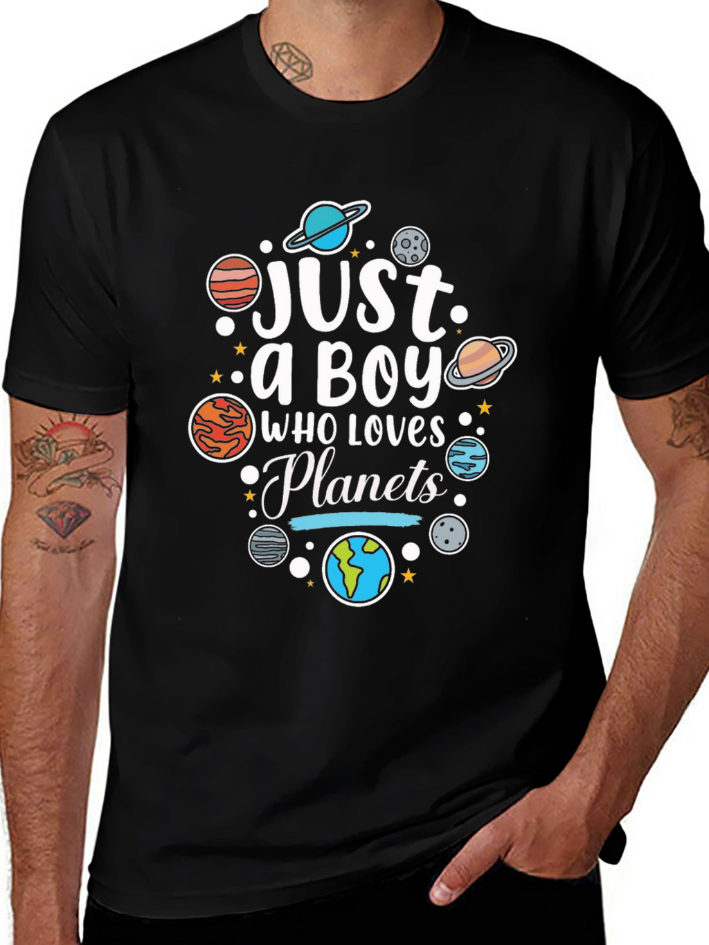 Just a Boy Who Loves Planets Graphic T-Shirt