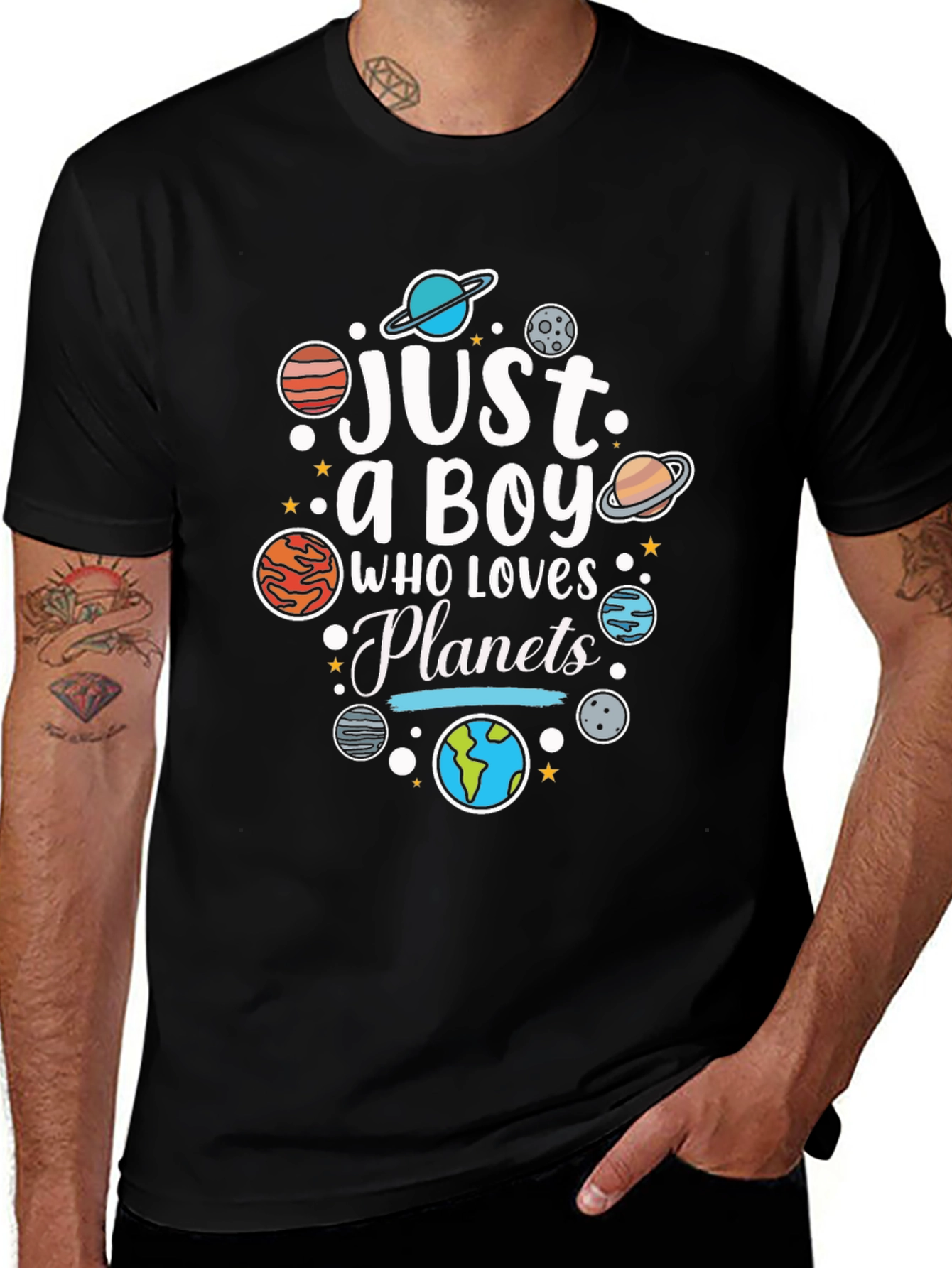 Just a Boy Who Loves Planets Graphic T-Shirt