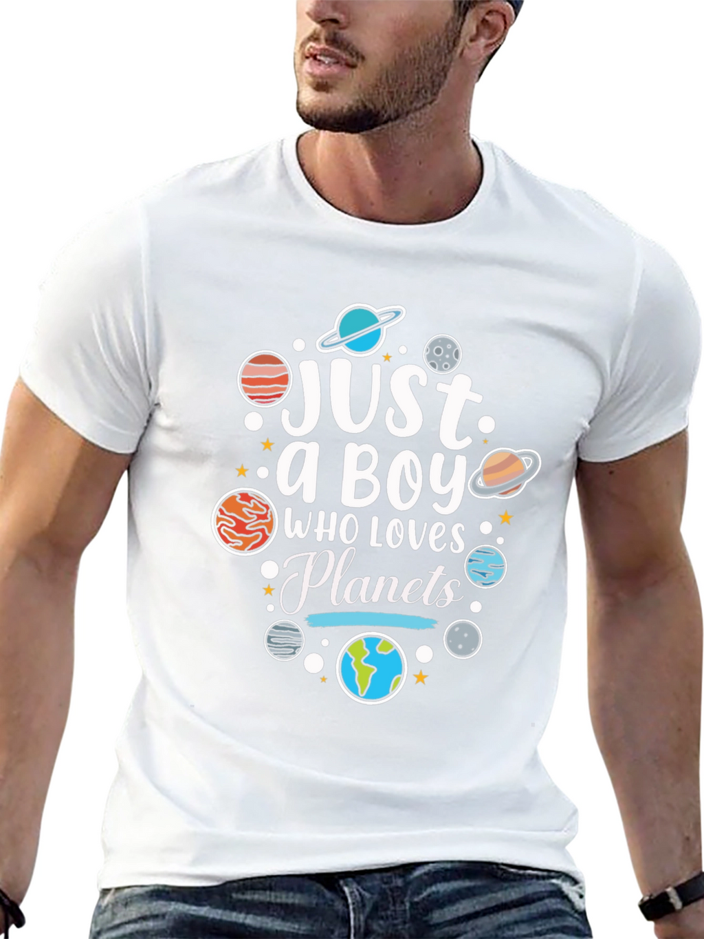 Just a Boy Who Loves Planets Graphic T-Shirt