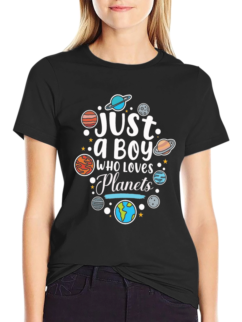 Just a Boy Who Loves Planets Graphic T-Shirt