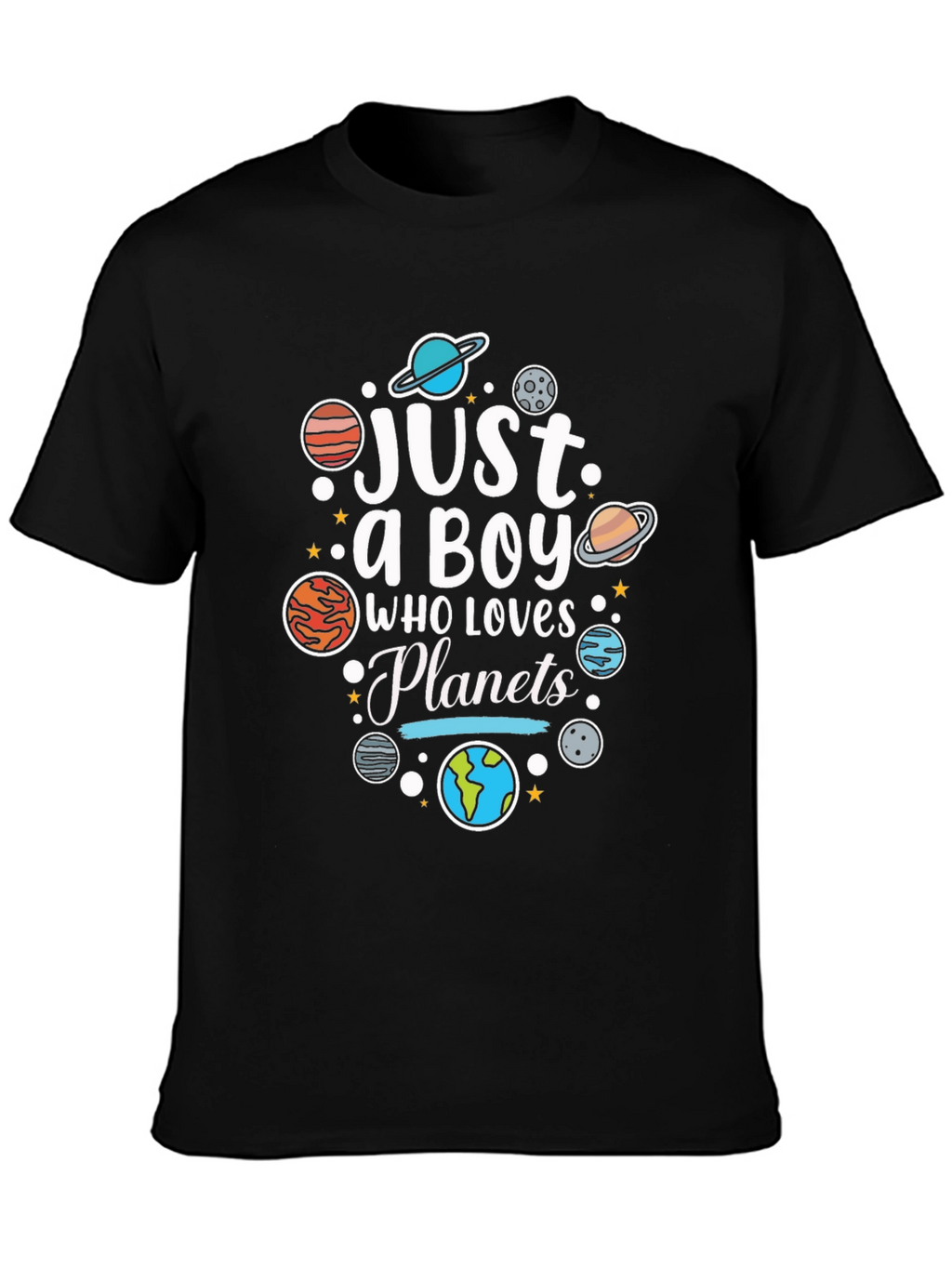 Just a Boy Who Loves Planets Graphic T-Shirt