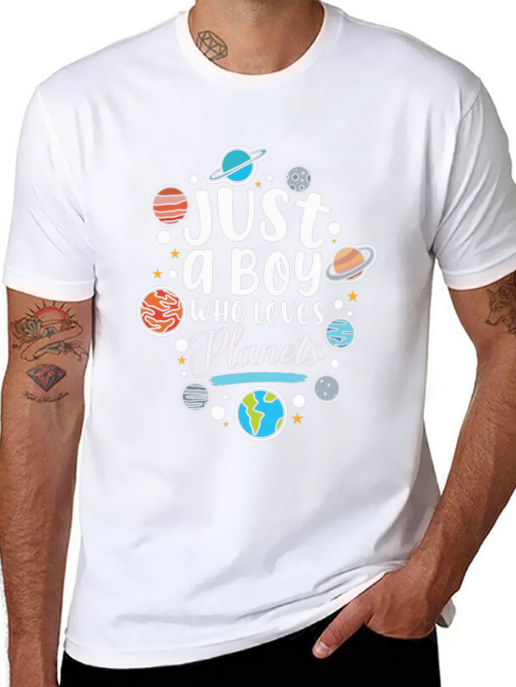 Just a Boy Who Loves Planets Graphic T-Shirt