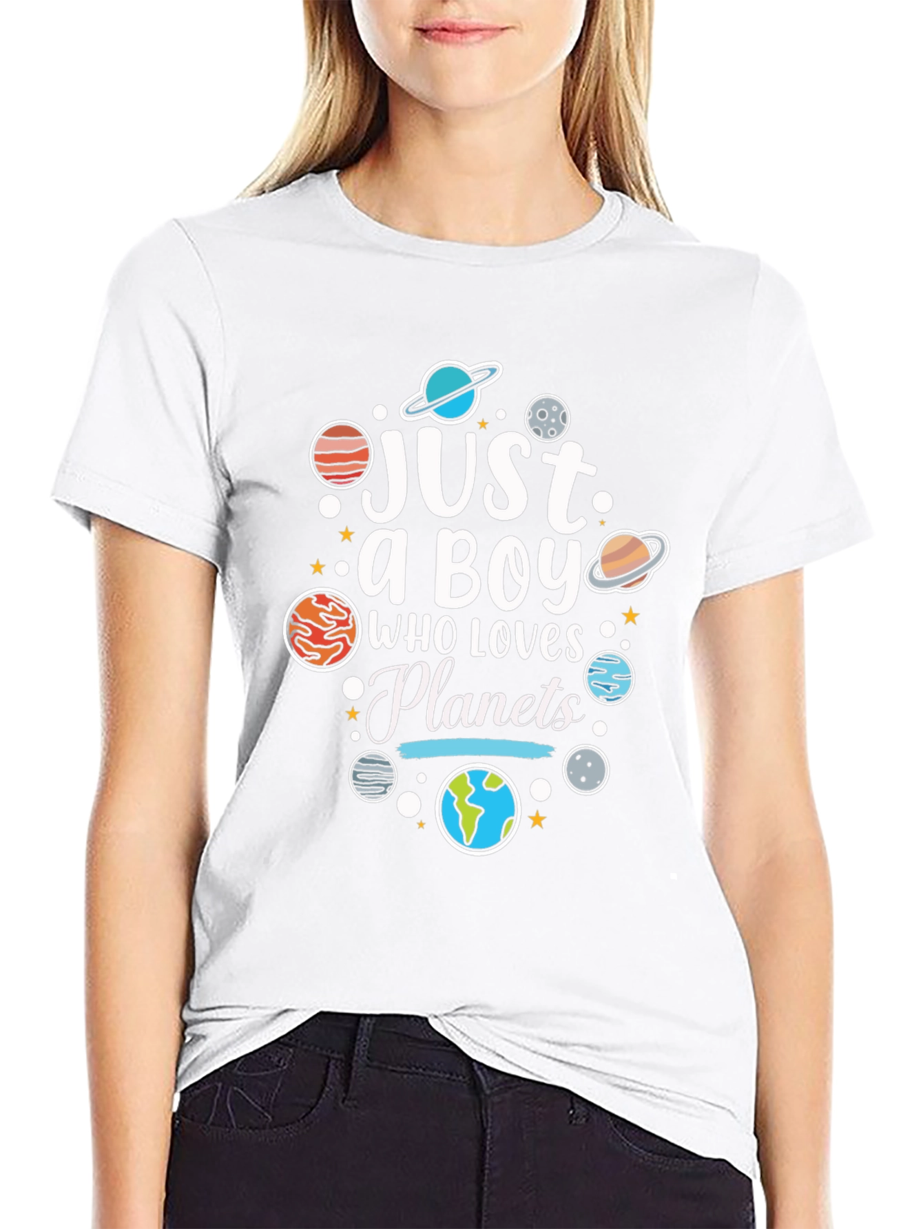 Just a Boy Who Loves Planets Graphic T-Shirt