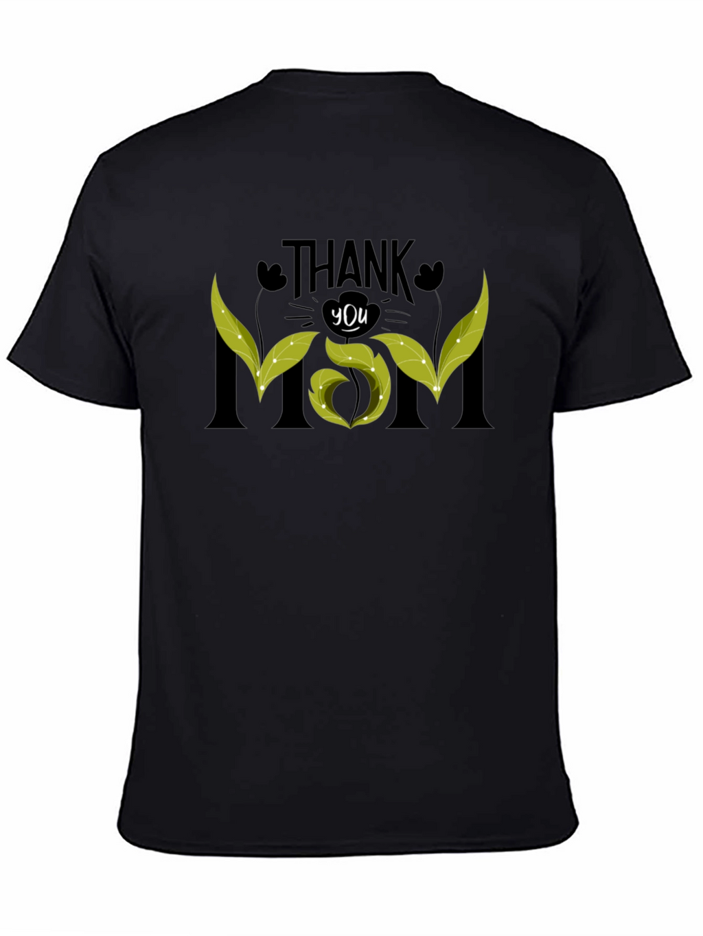 Thank You Mom Black Graphic Tee