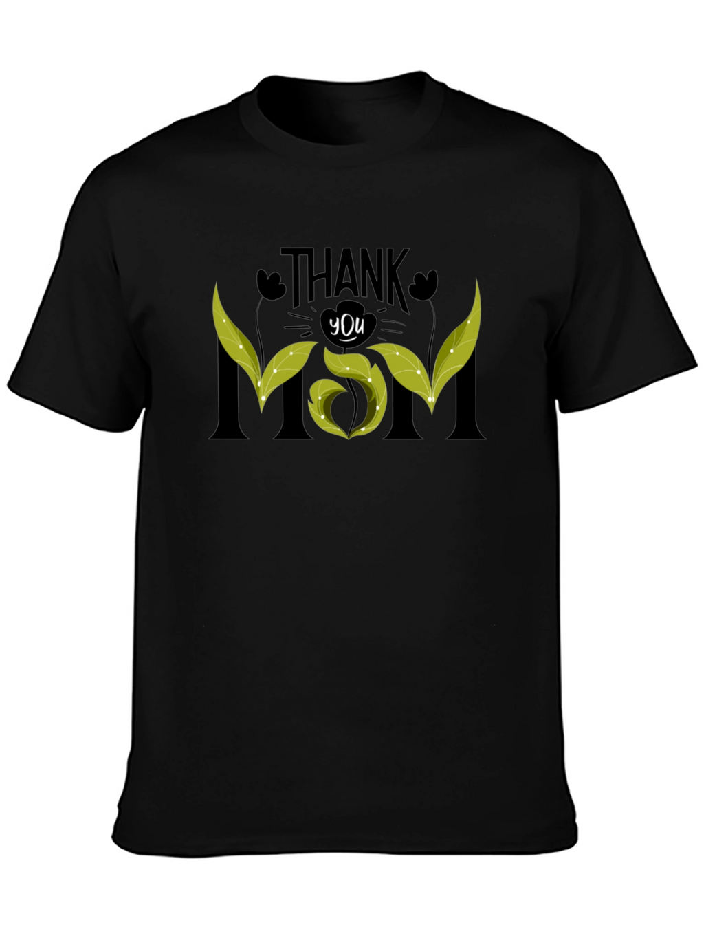 Thank You Mom Black Graphic Tee