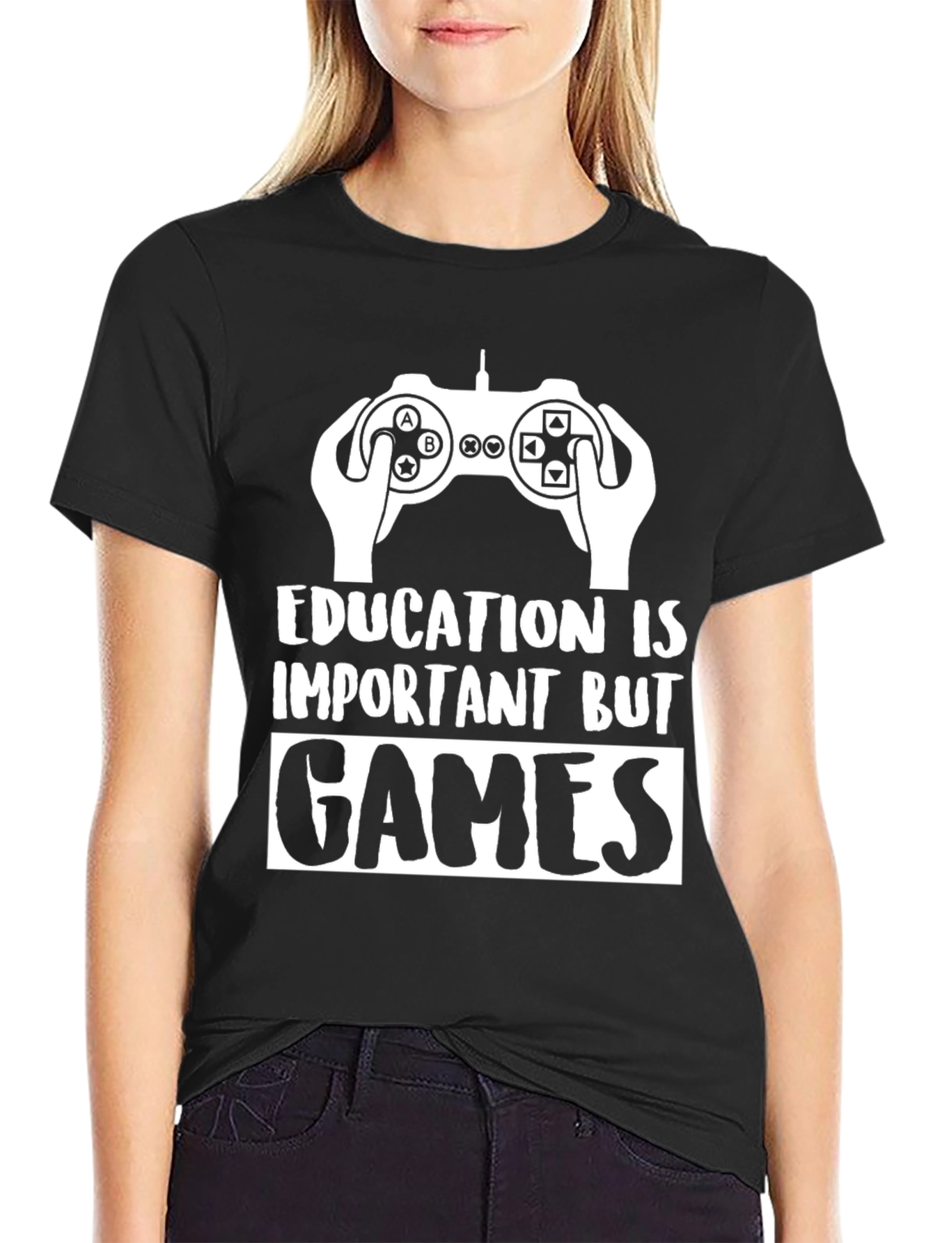 Gamer T-Shirt - Education is Important But Games