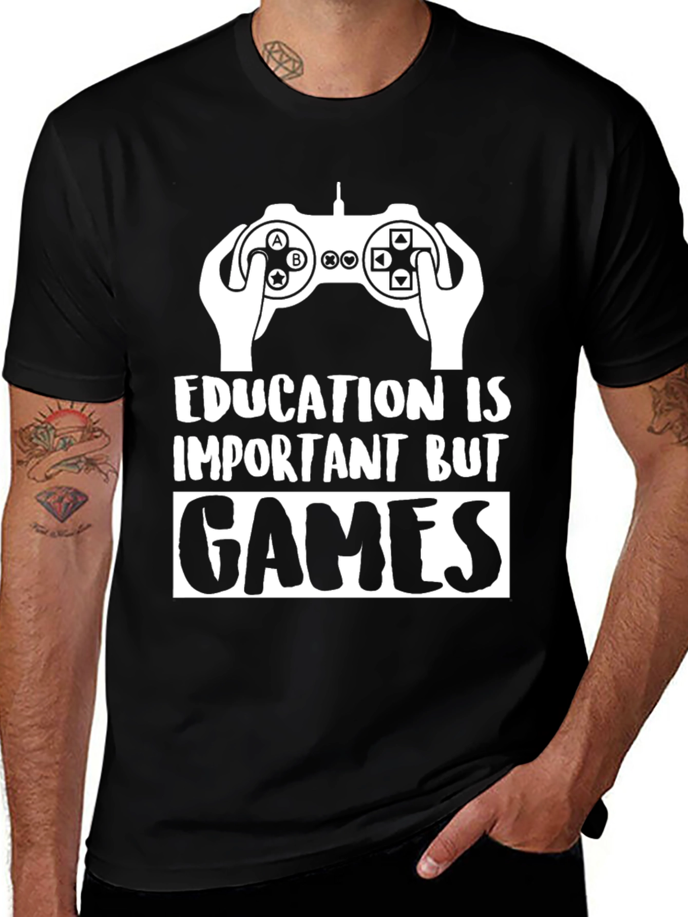 Gamer T-Shirt - Education is Important But Games