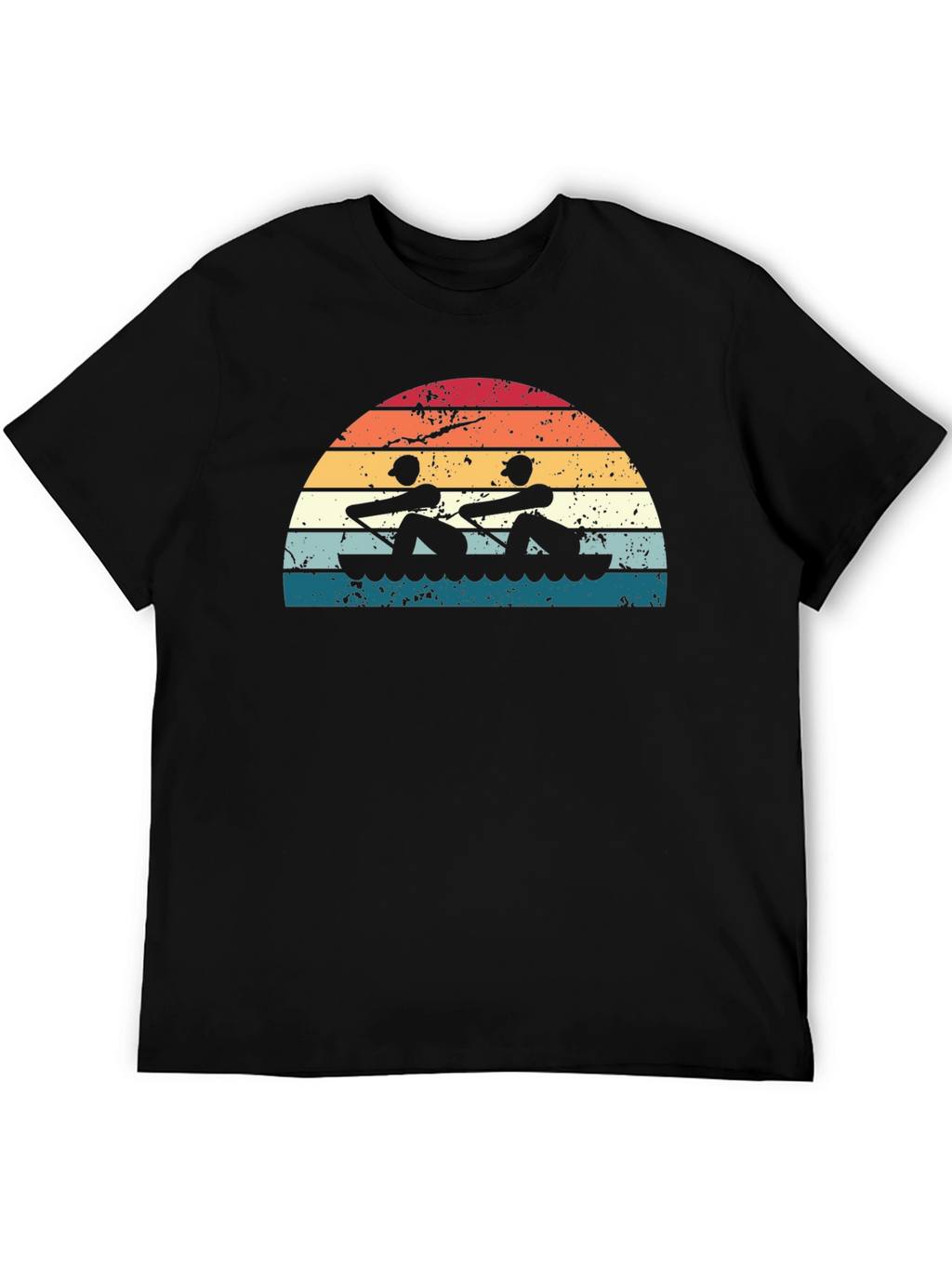 Rowing Sunset Graphic Tee - Black