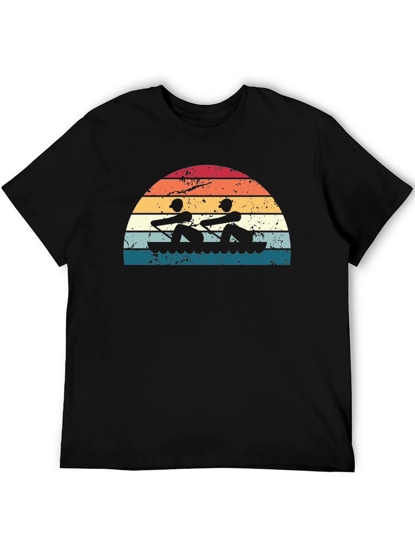 Rowing Sunset Graphic Tee - Black