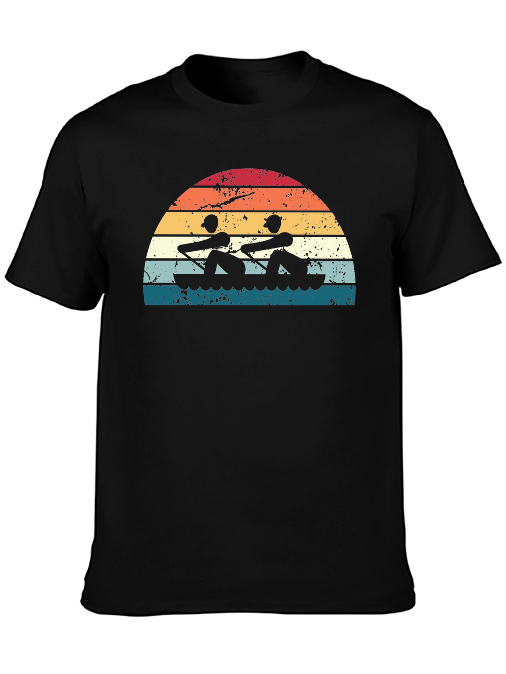 Rowing Sunset Graphic Tee - Black