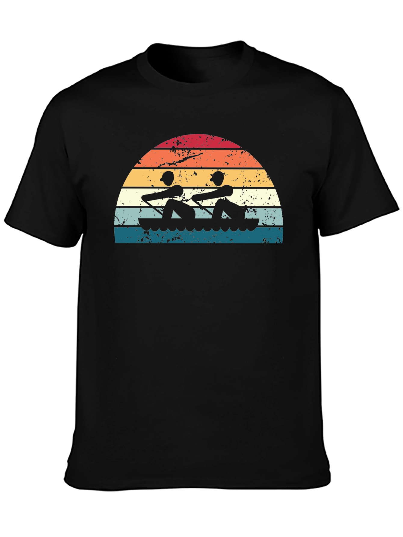 Rowing Sunset Graphic Tee - Black