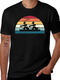 Rowing Sunset Graphic Tee - Black