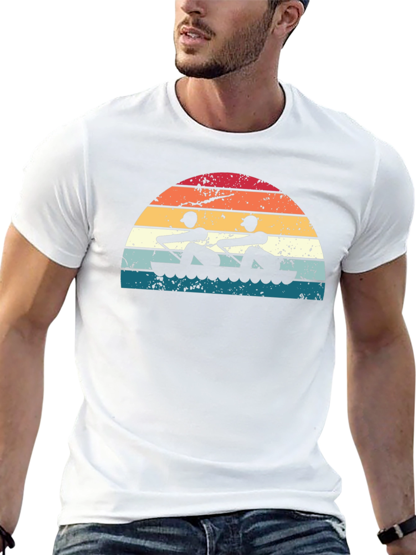 Rowing Sunset Graphic Tee - Black