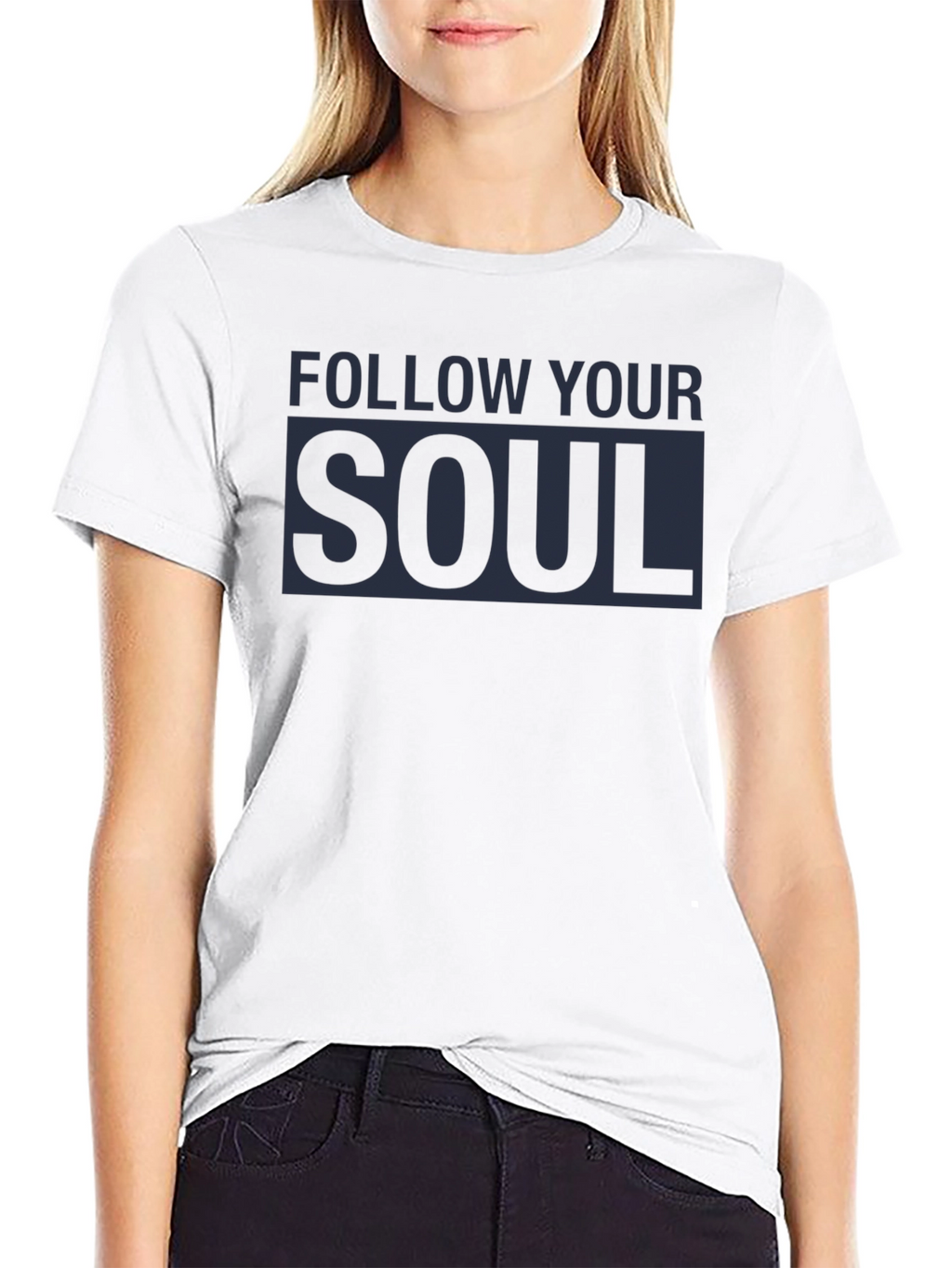 Follow Your Soul Graphic Tee - Black Cotton Blend