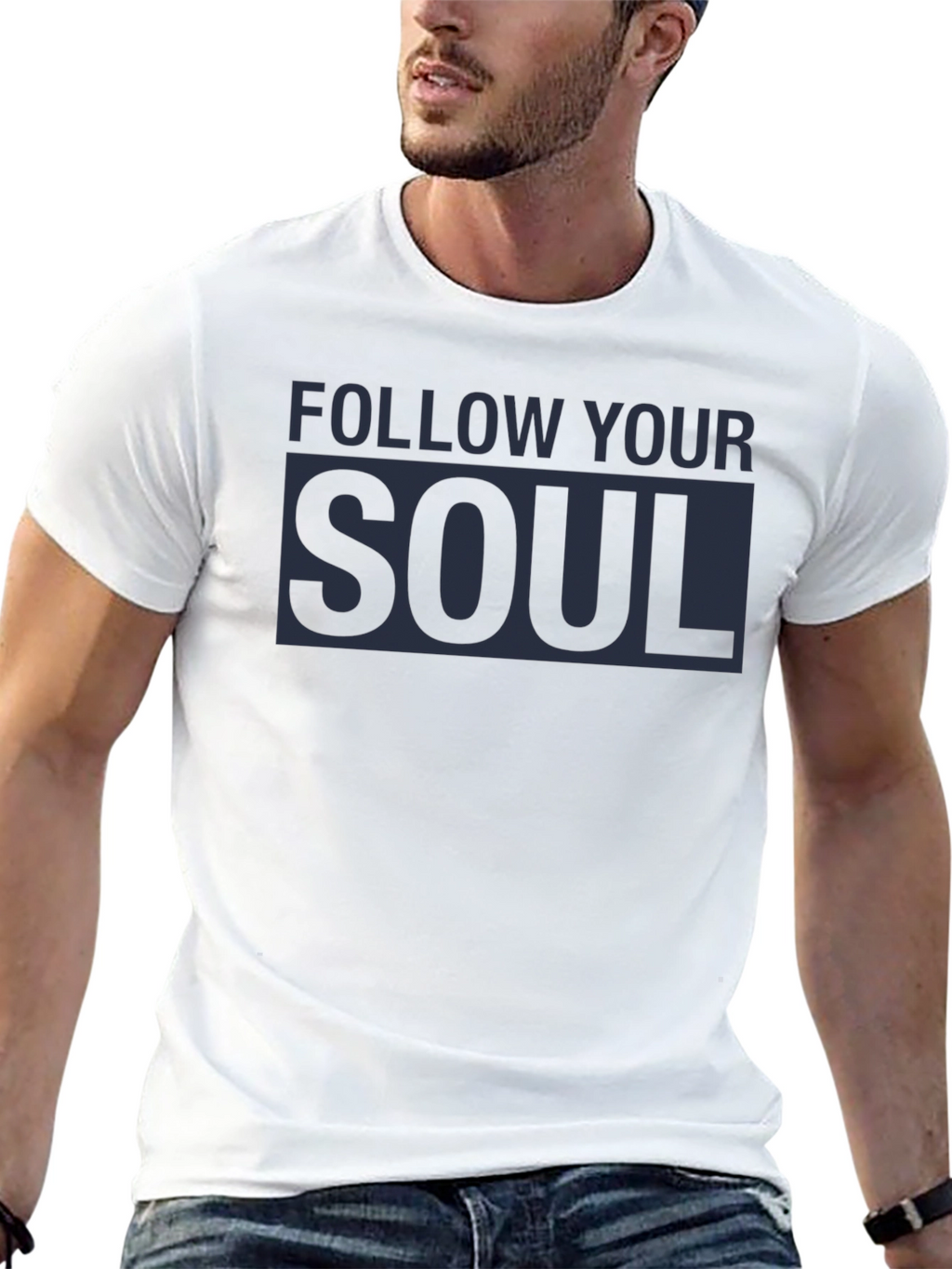 Follow Your Soul Graphic Tee - Black Cotton Blend