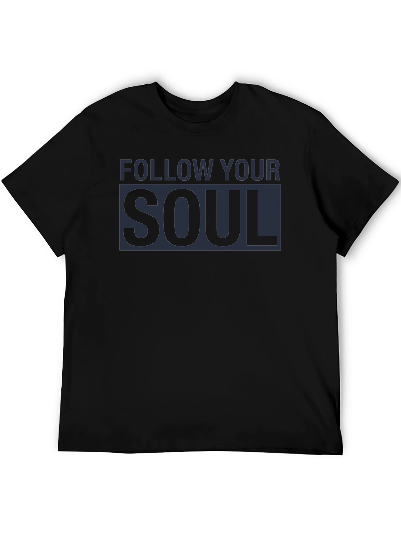 Follow Your Soul Graphic Tee - Black Cotton Blend