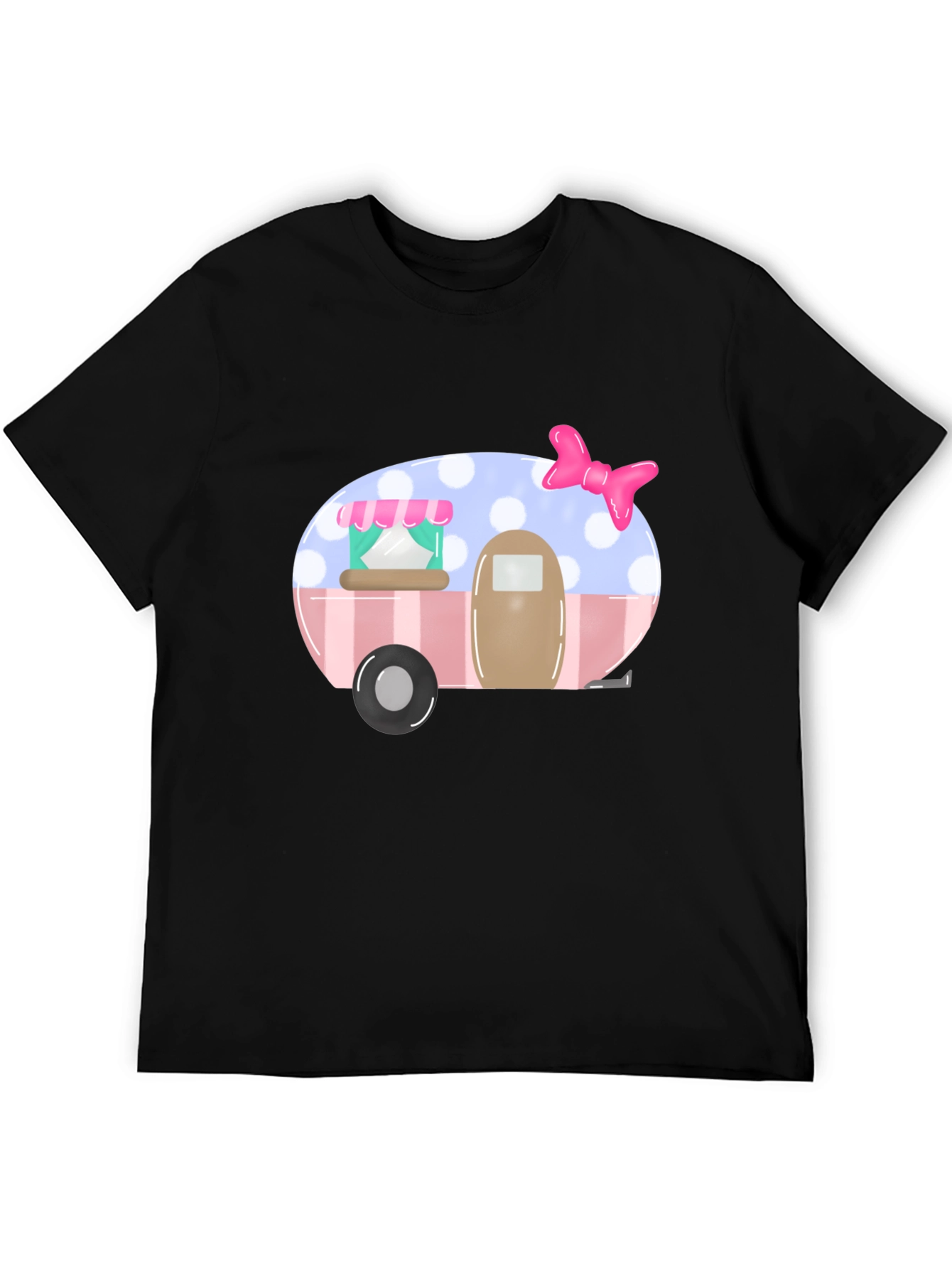 Cute Camper Graphic Tee - Black