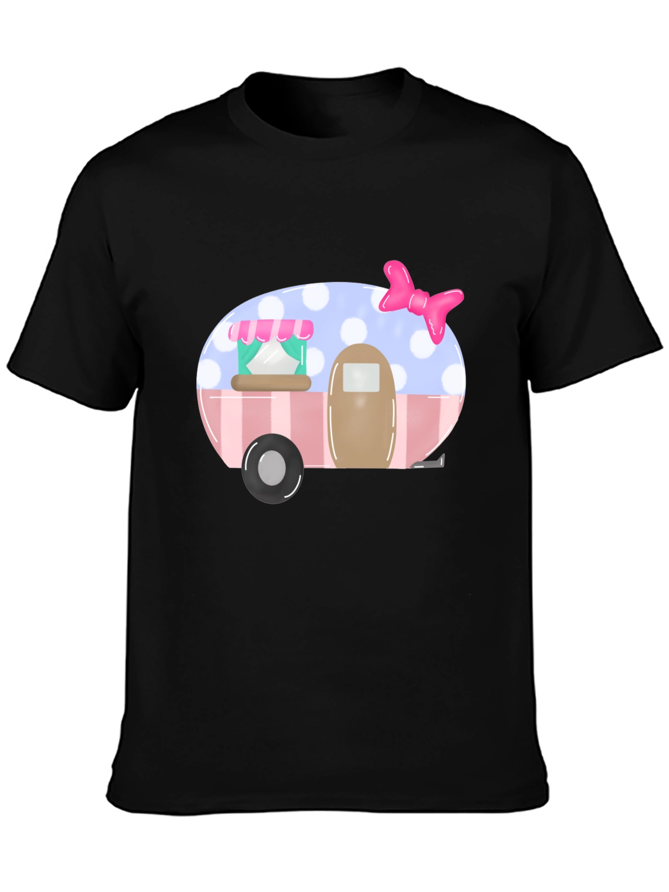 Cute Camper Graphic Tee - Black