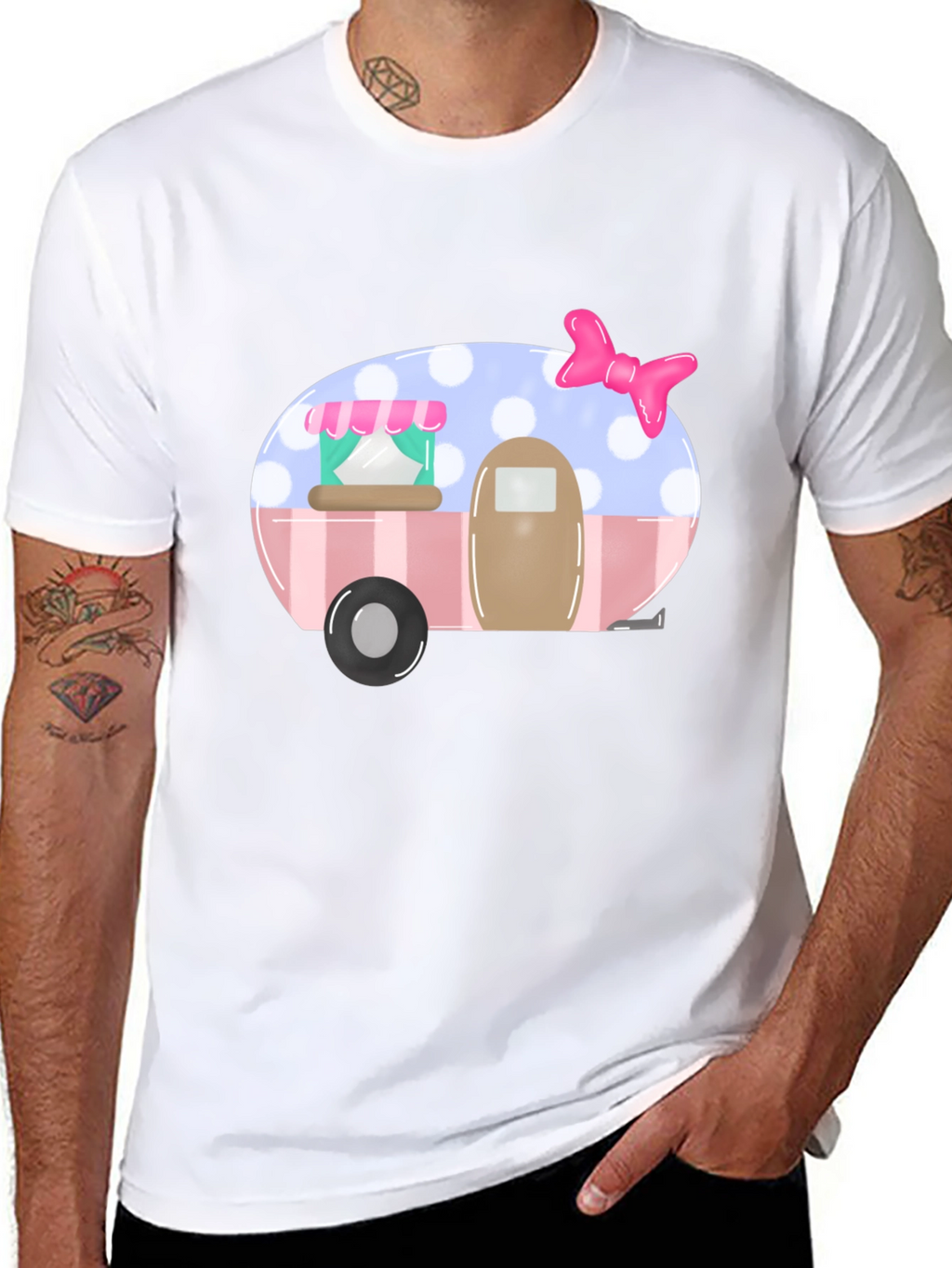 Cute Camper Graphic Tee - Black
