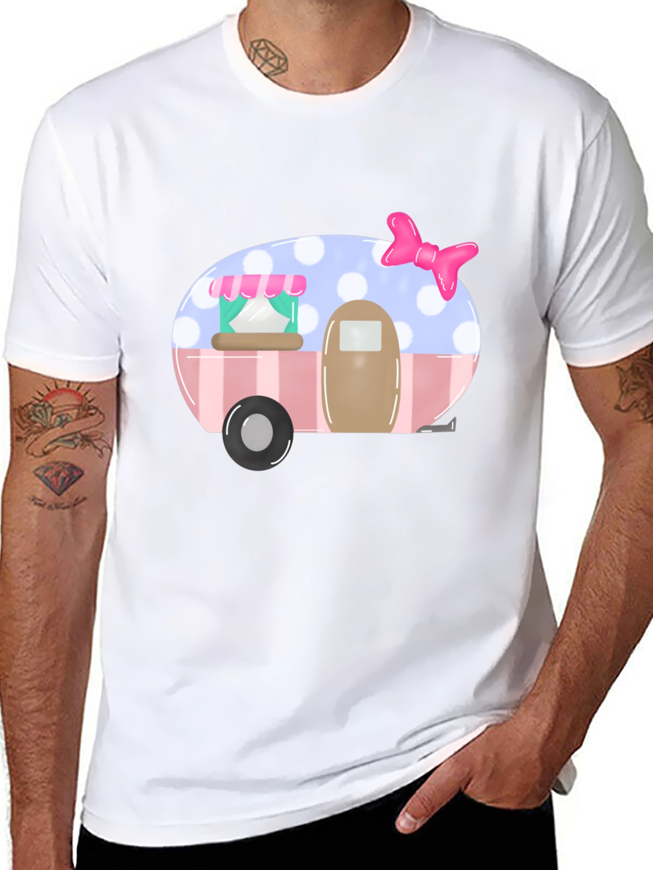 Cute Camper Graphic Tee - Black