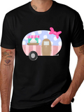 Cute Camper Graphic Tee - Black