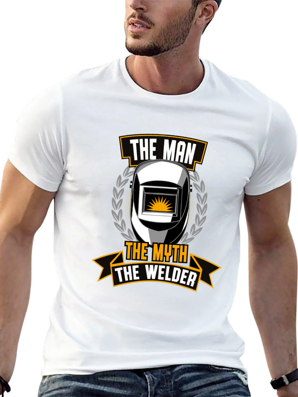 The Man The Myth The Welder Black T-Shirt
