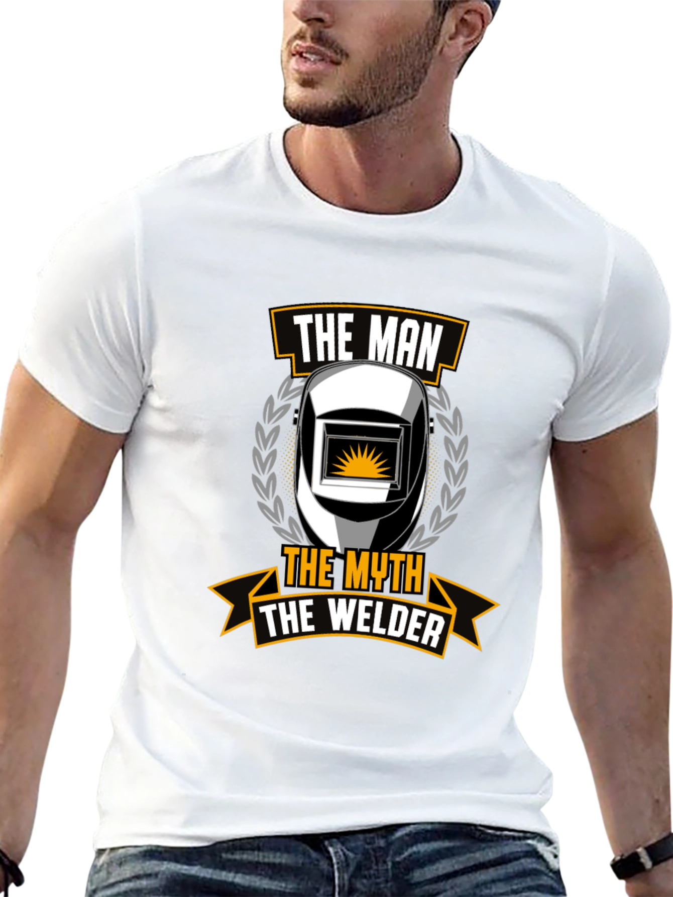 The Man The Myth The Welder Black T-Shirt