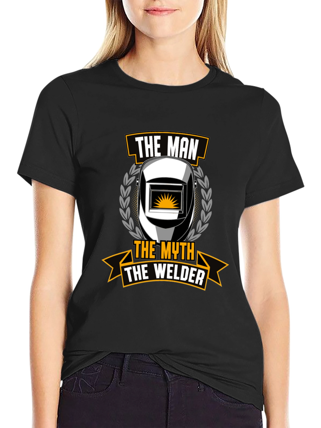 The Man The Myth The Welder Black T-Shirt