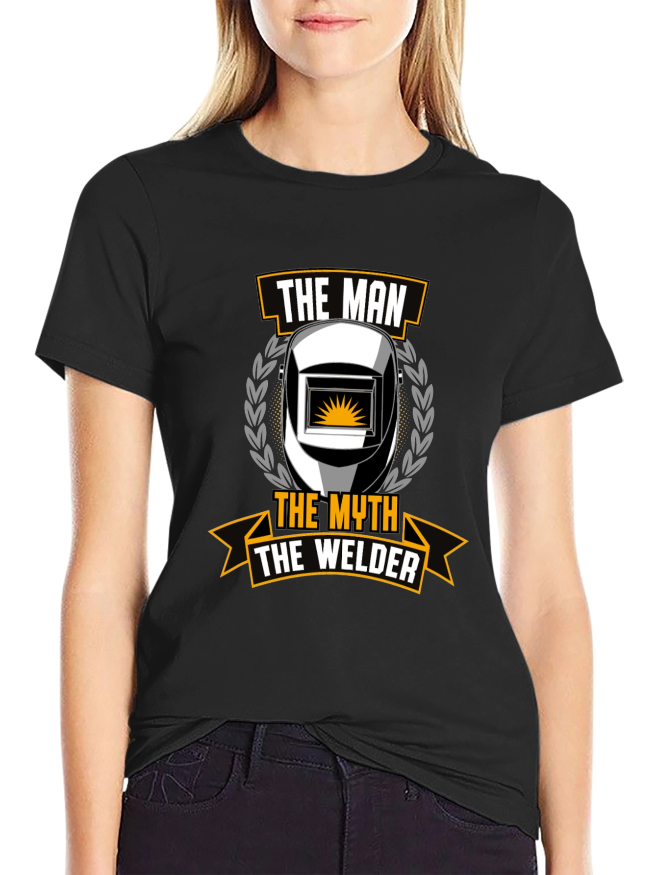 The Man The Myth The Welder Black T-Shirt