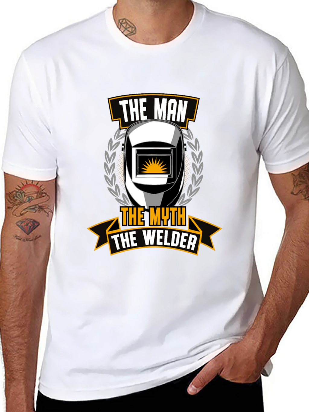 The Man The Myth The Welder Black T-Shirt