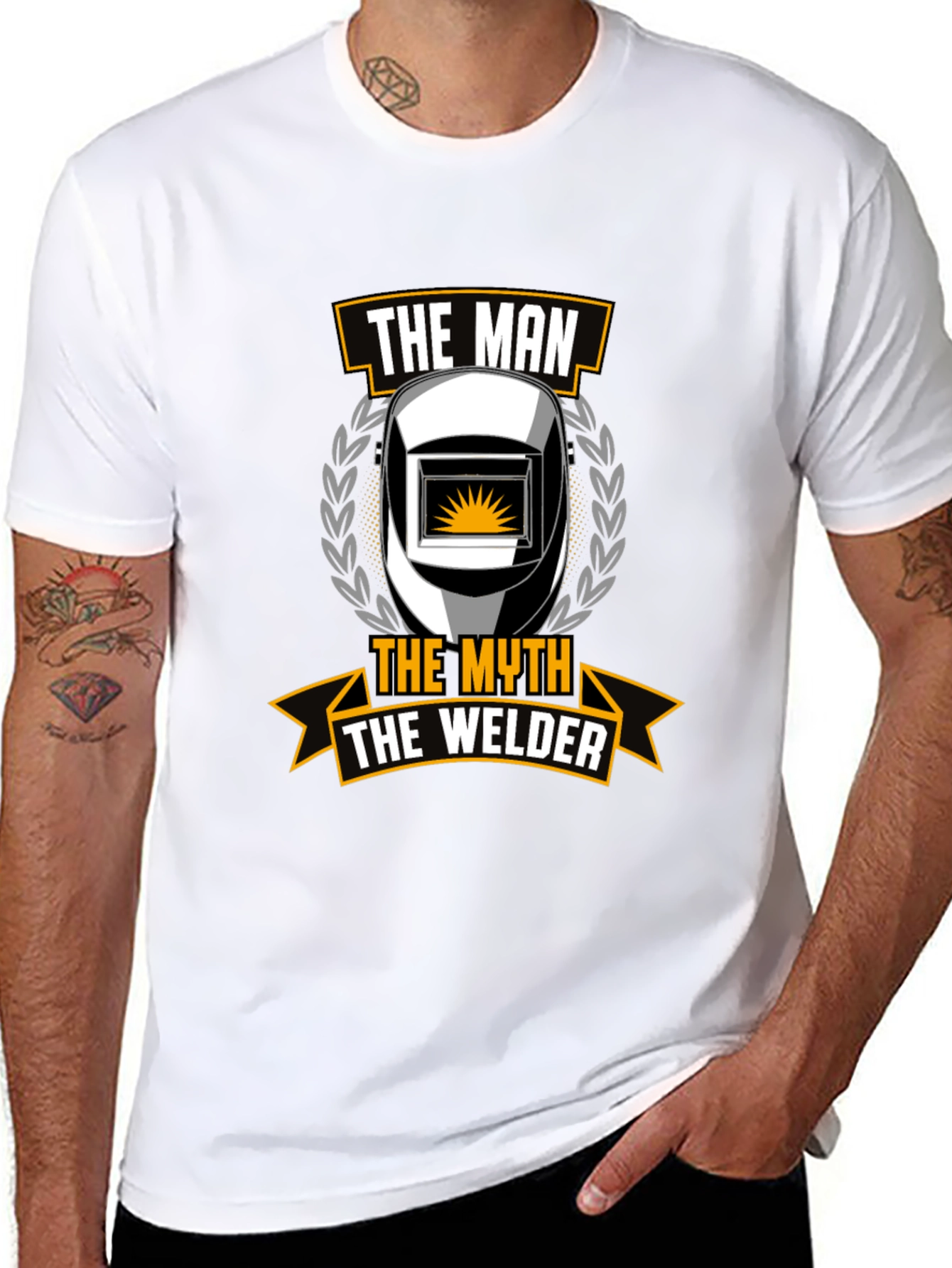 The Man The Myth The Welder Black T-Shirt