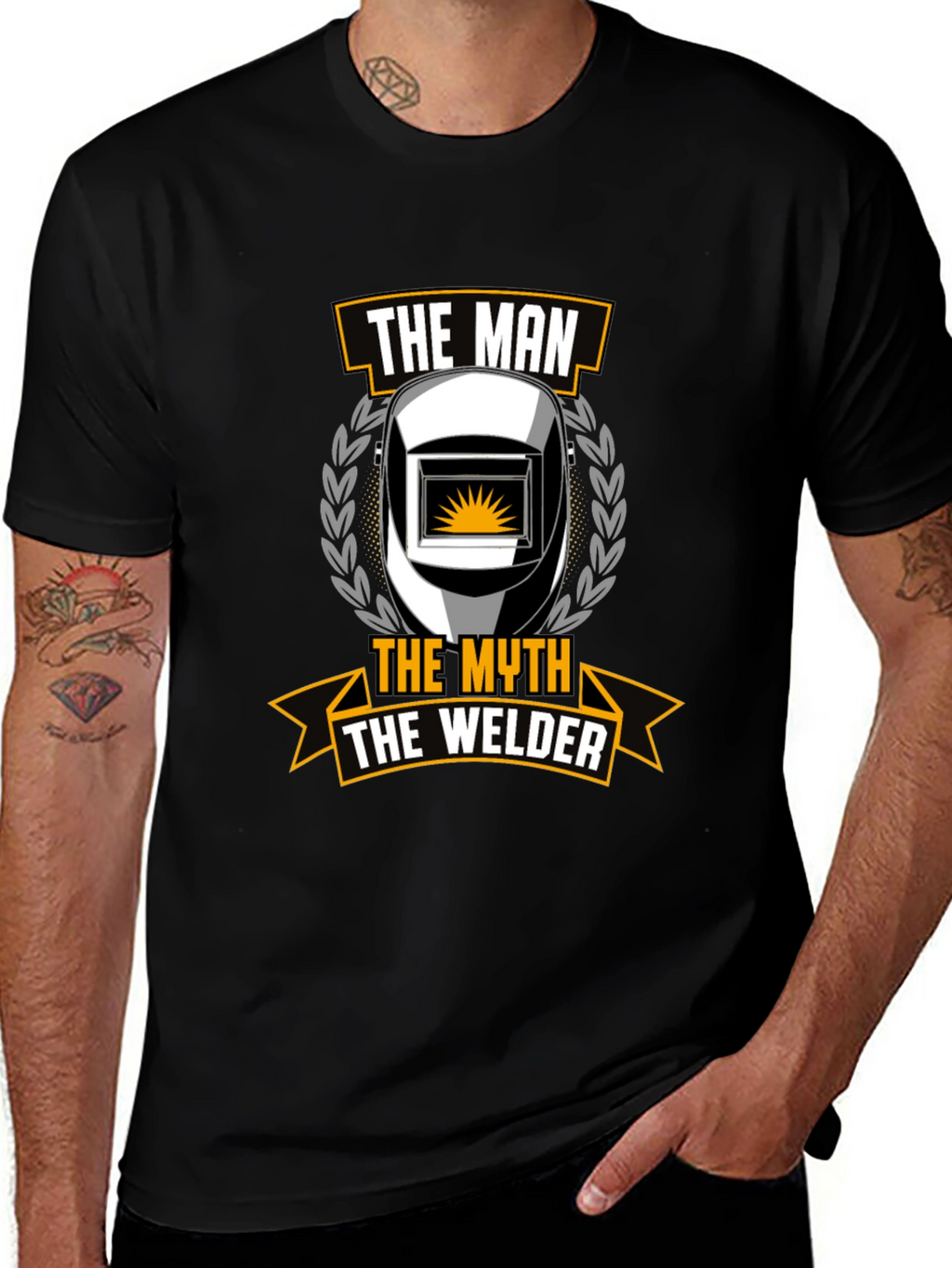 The Man The Myth The Welder Black T-Shirt