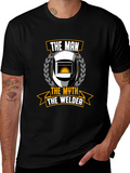 The Man The Myth The Welder Black T-Shirt
