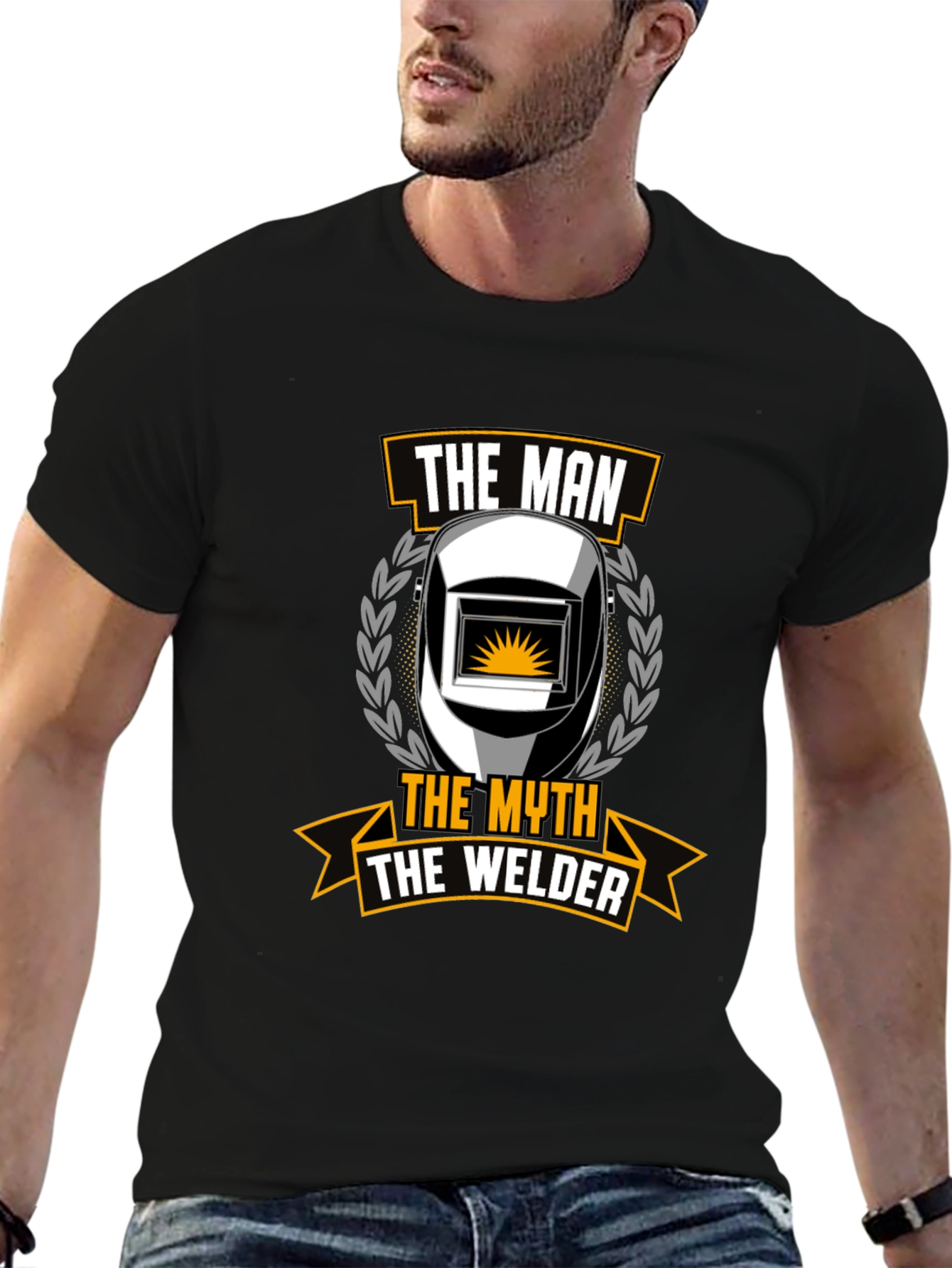 The Man The Myth The Welder Black T-Shirt
