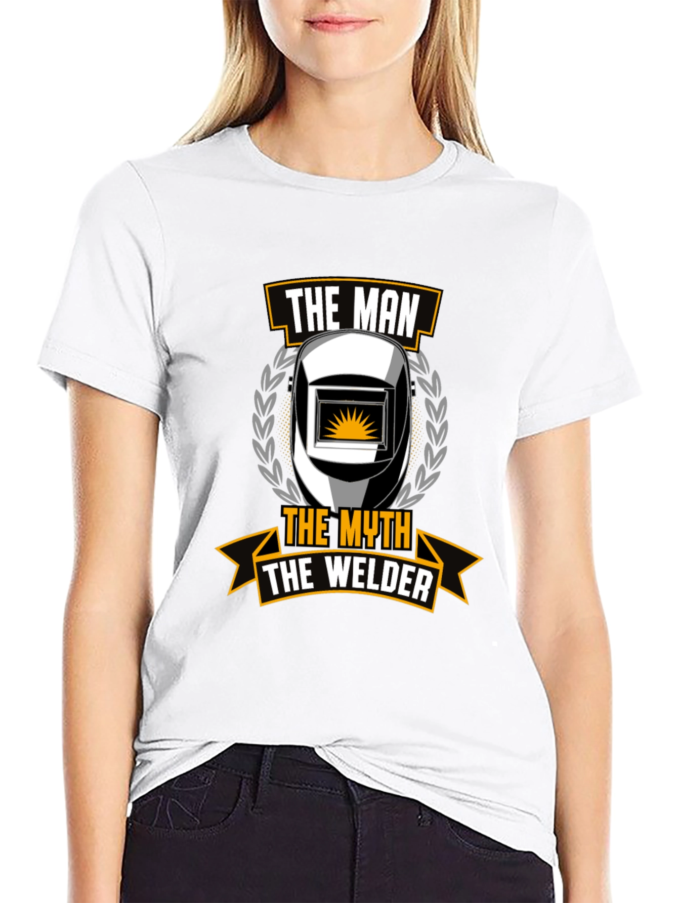 The Man The Myth The Welder Black T-Shirt