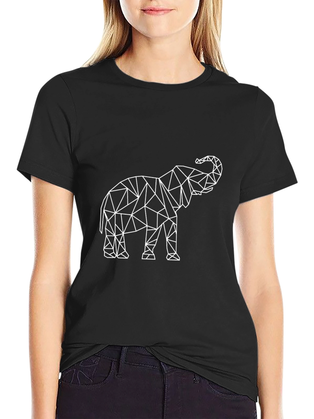 Geometric Elephant Graphic Tee - Modern Style