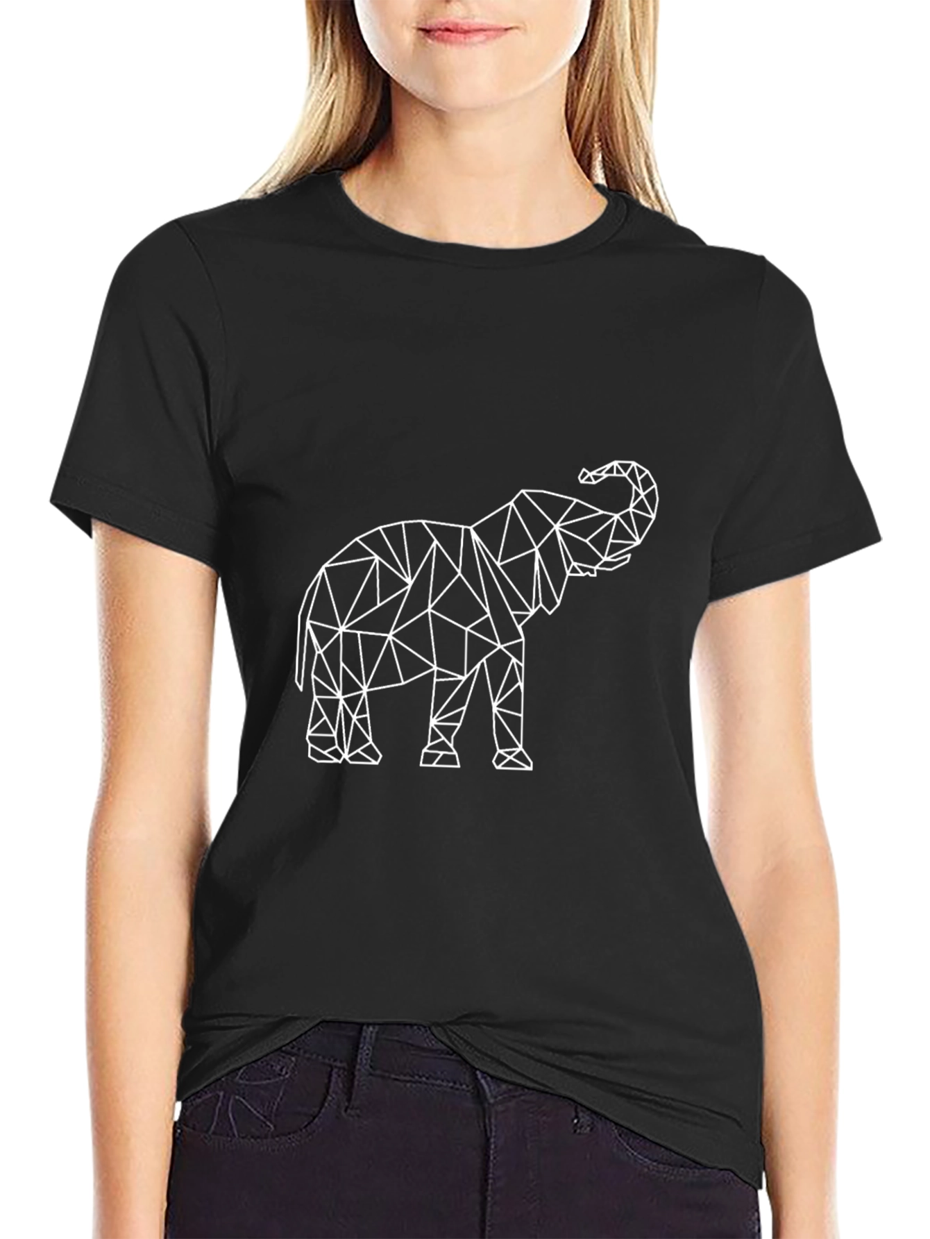 Geometric Elephant Graphic Tee - Modern Style