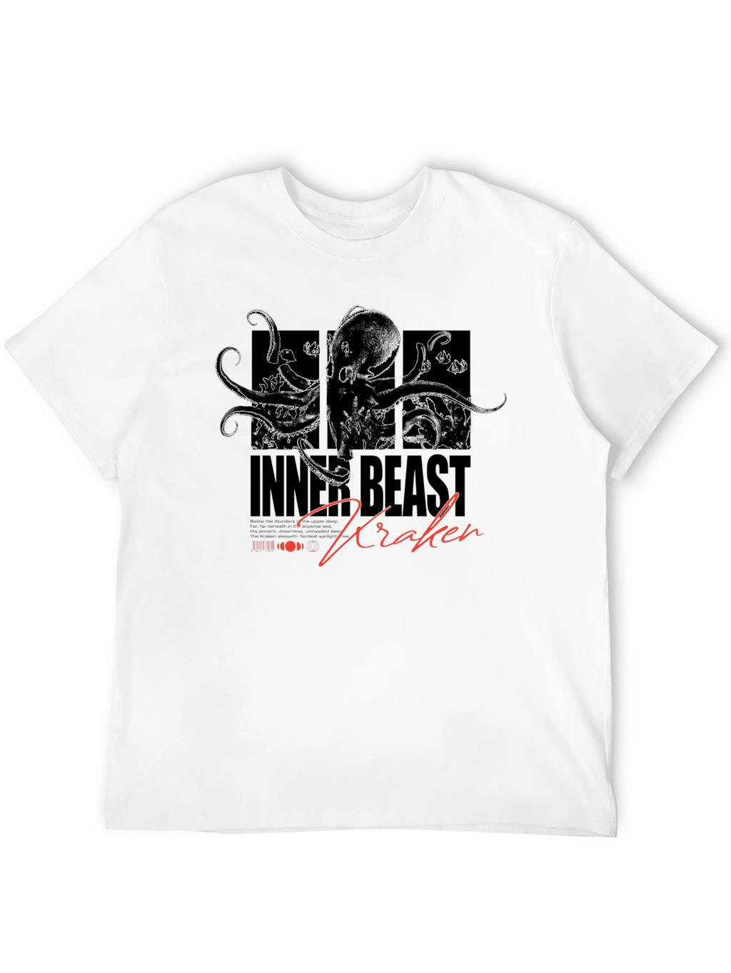 Inner Beast Kraken Black Graphic T-Shirt